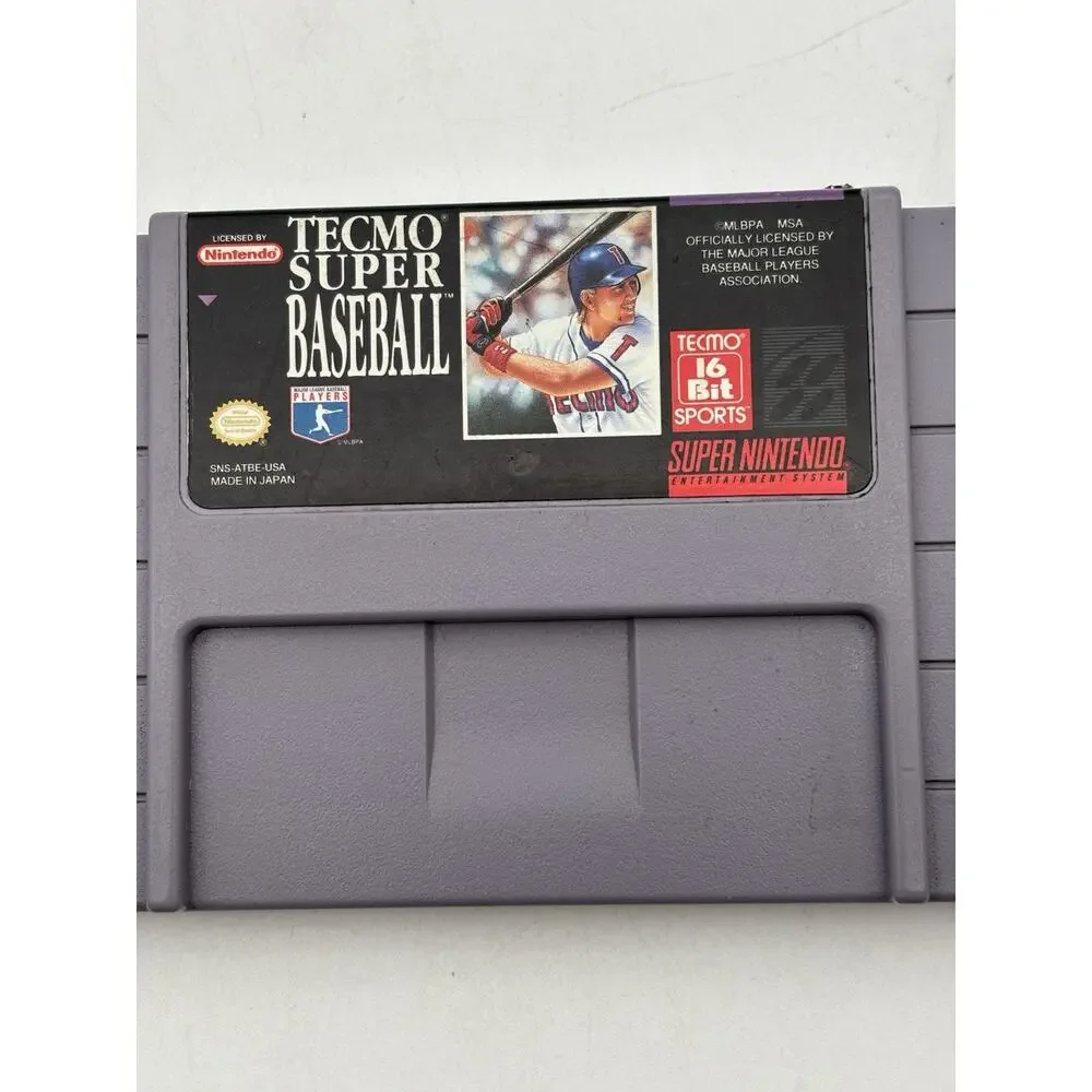 Tecmo Super Baseball – Super Nintendo SNES Game – Tested – Cartridge Only Works